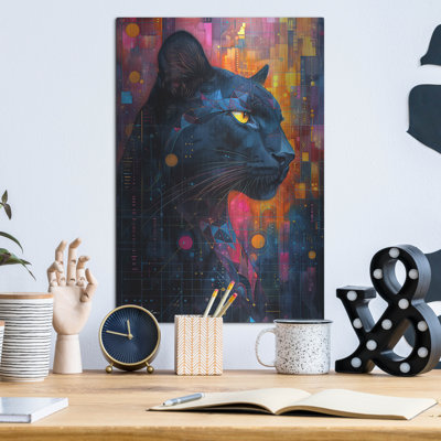 Art mural luxueux «Colorfull Black Panther» par Momart
