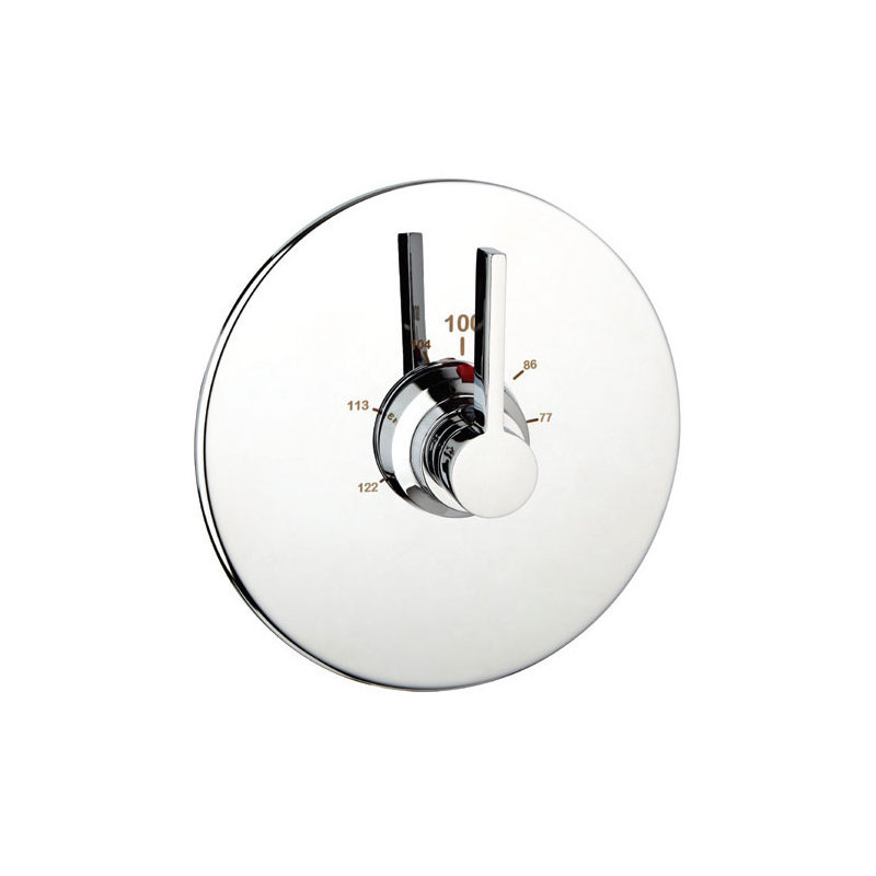 Round Thermostat Complete with Valve, Brushed Nickel, 0.5"