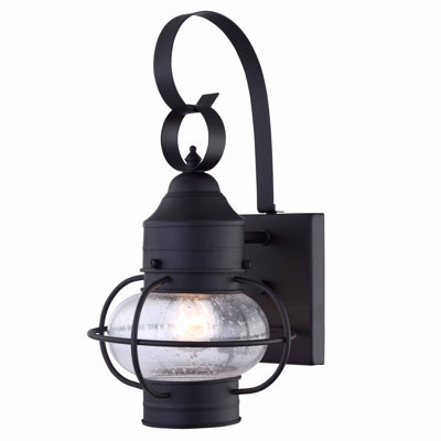 Cioffi Matte Black Outdoor Wall Lantern