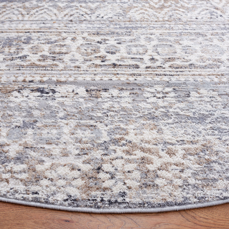 Tapis en coton Gratia Southwestern, Rond 6 pi 7 po