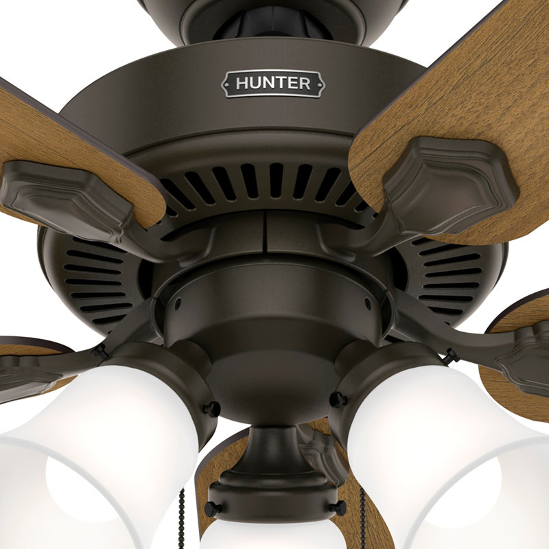 44" Swanson ENERGY STAR® 5-Blade Standard Ceiling Fan with Pull Chain and LED Light Kit Included, Bronze, Gray