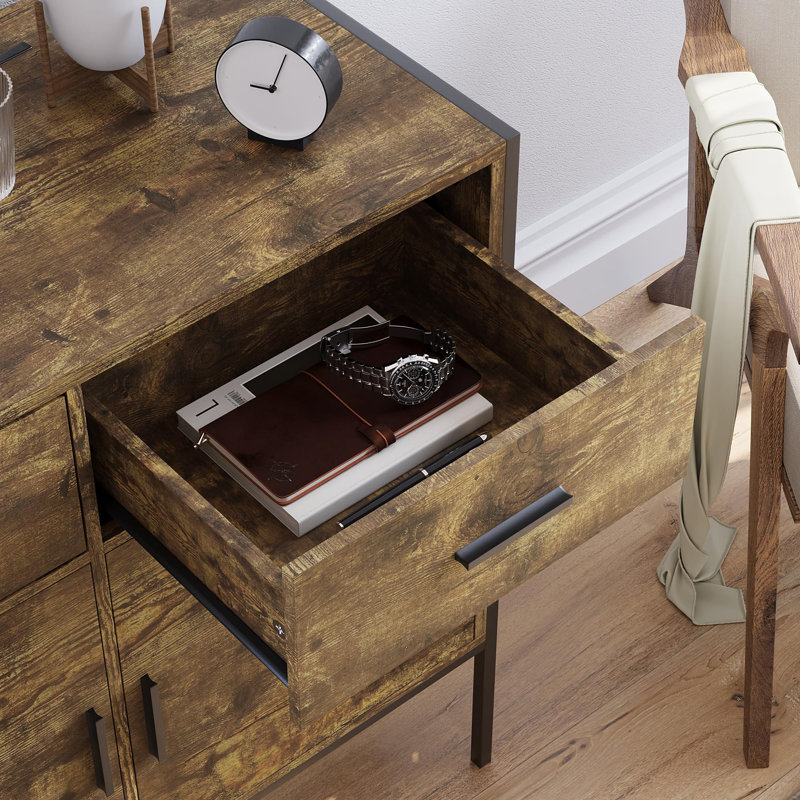 Abdulai 2 - Door Accent Cabinet, Dark Wood