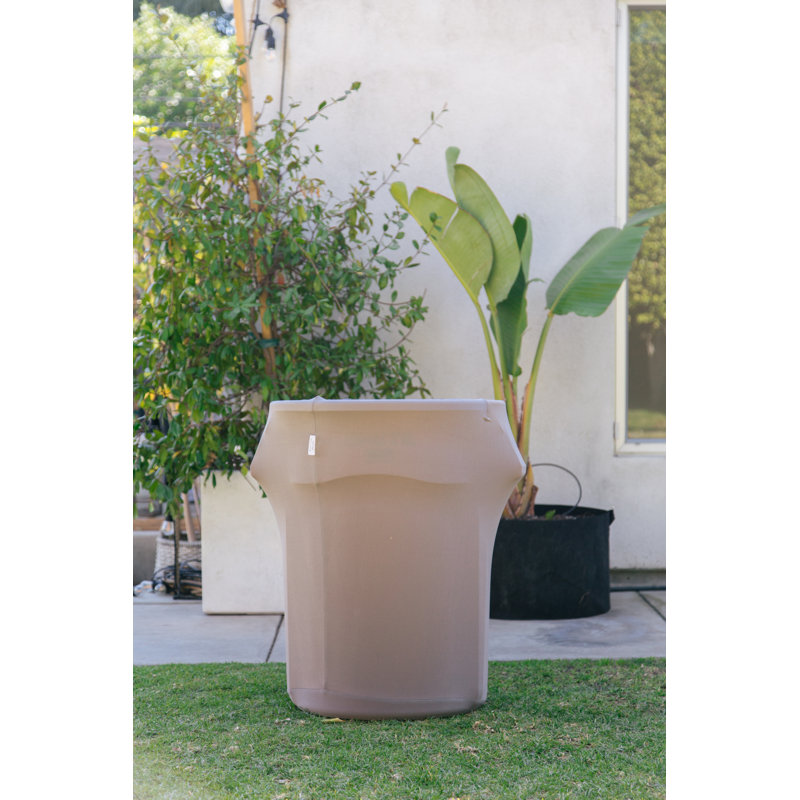 Housse pour poubelle extensible en élasthanne, Ivoire