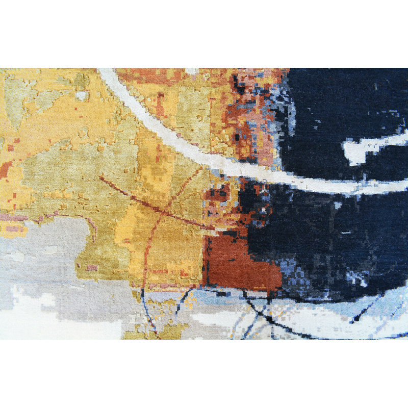Wool Abstract Area Rug, Rectangle 12' x 15'