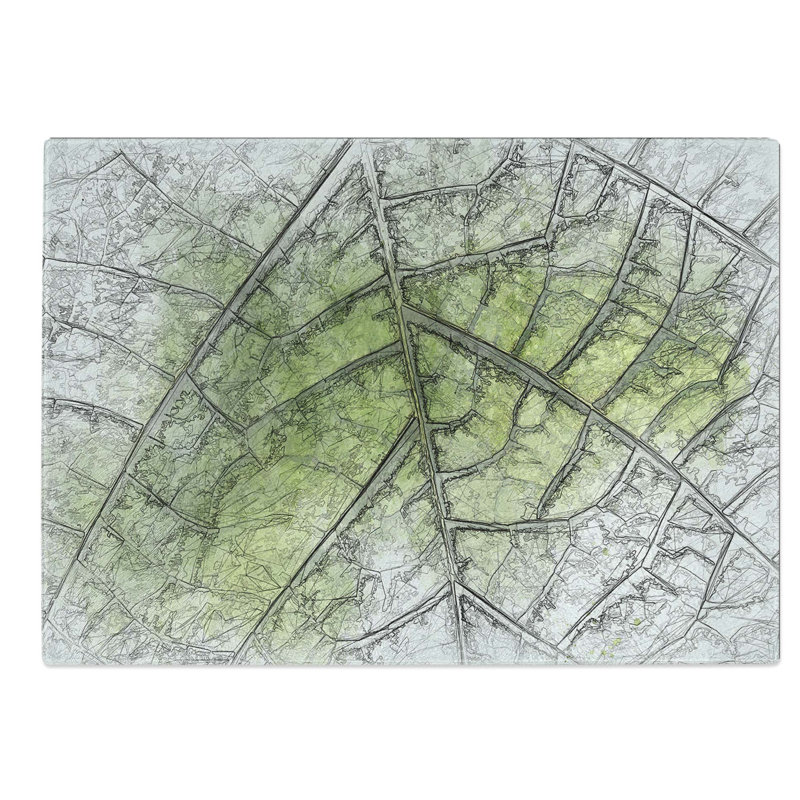 Glass Leaf Roads in Abstract Chopping Board, 28.5 cm W x 20 cm L