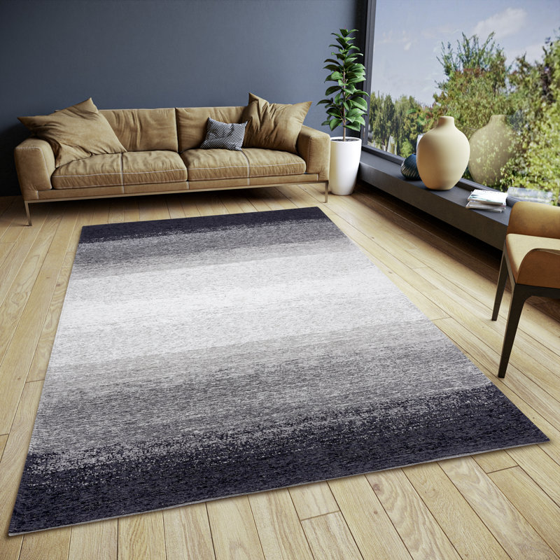 Bila Grey/Black Rug, Rectangular 120 x 180cm