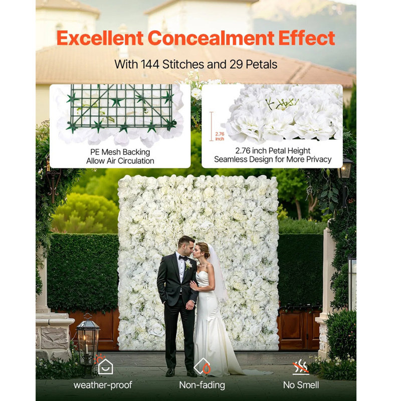 Panneau mural fleur 3D - Couverture pour mariage / Saint-Valentin / Fête de bébé / Toile de fond décorative essentielle