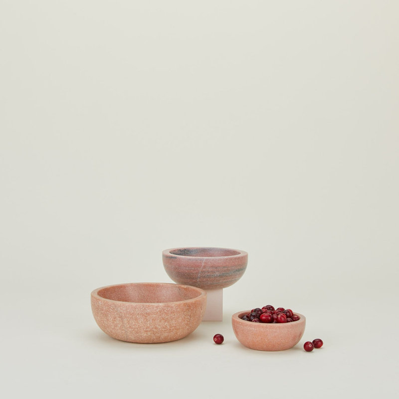 Simple Marble Decorative Bowl, 2" H x 5" W x 5" D, Pink