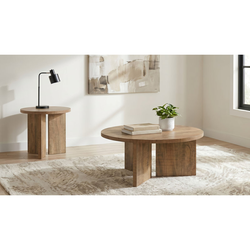 Ensemble table basse et table de bout Harout 2 pièces Mango, Bois de mangue, 2 pièces: table de bout, table basse