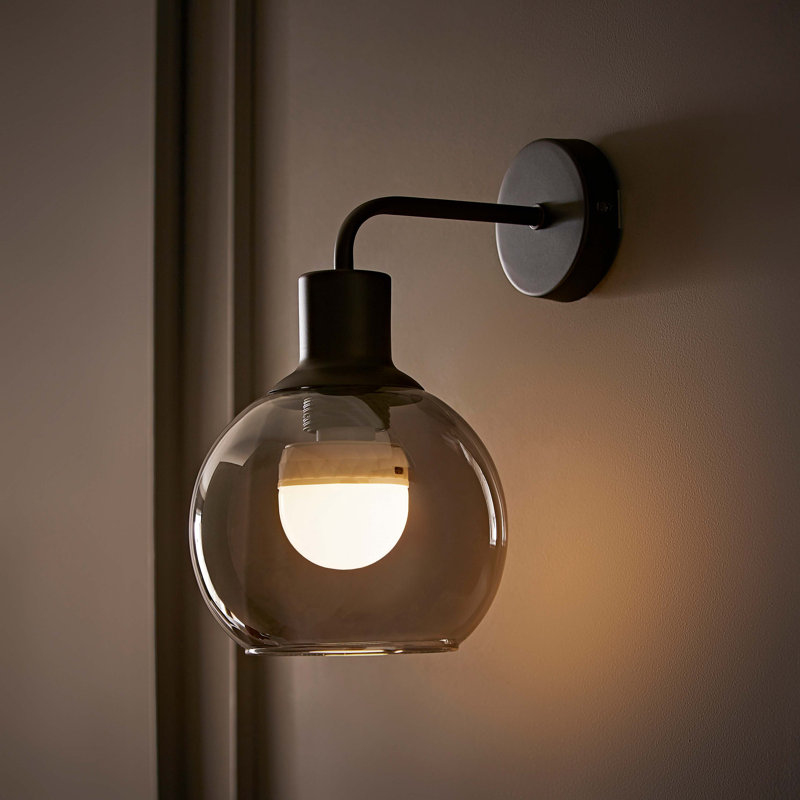 Dejuane Flush Mounted Sconce, Black, Grey