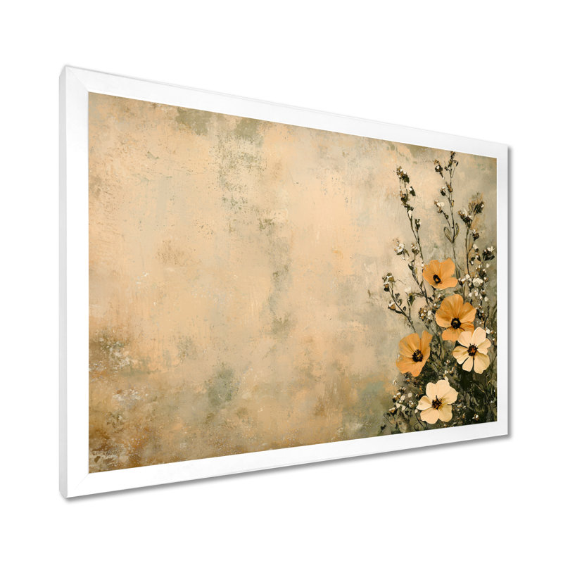 «Minimal Desert Blossom Daisy Glow - marguerites», H 16 po x l 32 po, Reproduction encadrée d'une seule photo sans pass