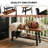 40-Inch Rustic Solid Wood Storage Bench With Metal Frame