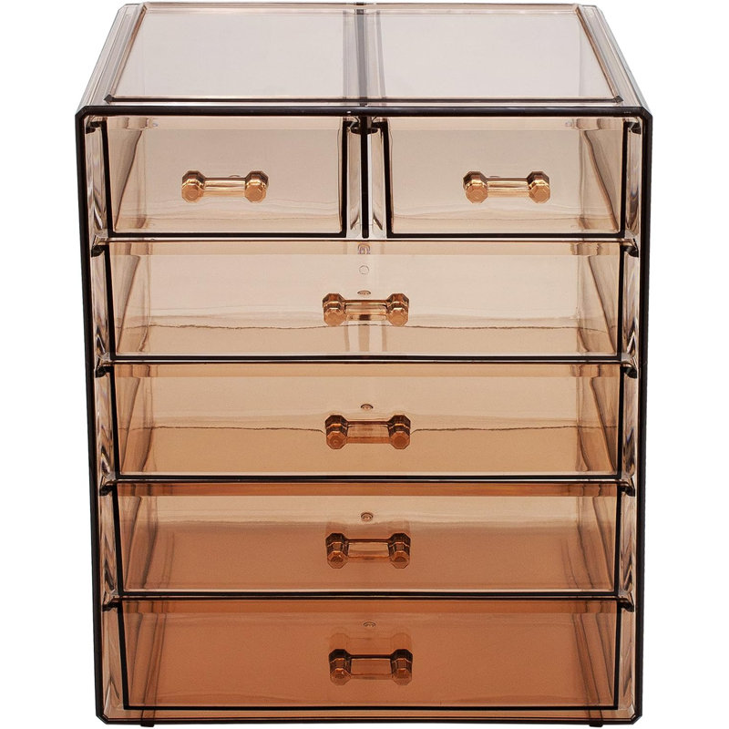 Dorrene Plastic Makeup Organizer, Brown