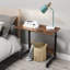 Table d'appoint mobile 31,5 po avec roulettes, brun rustique