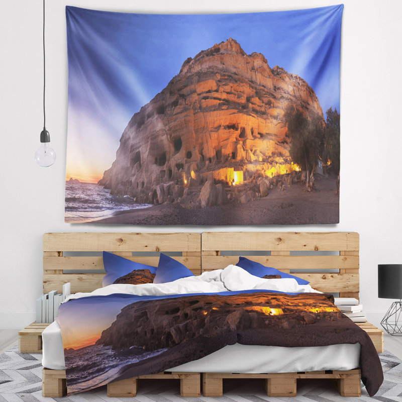 Tapisserie de mer matala beach, H 78 po x l 92 po