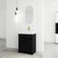 Meuble-lavabo moderne de 24 po avec lavabo en résine, porte à fermeture en douceur, châtaignier noir, - finition, charnières de rangement spacieuses, concept de design luxueux, spacieux-418529192