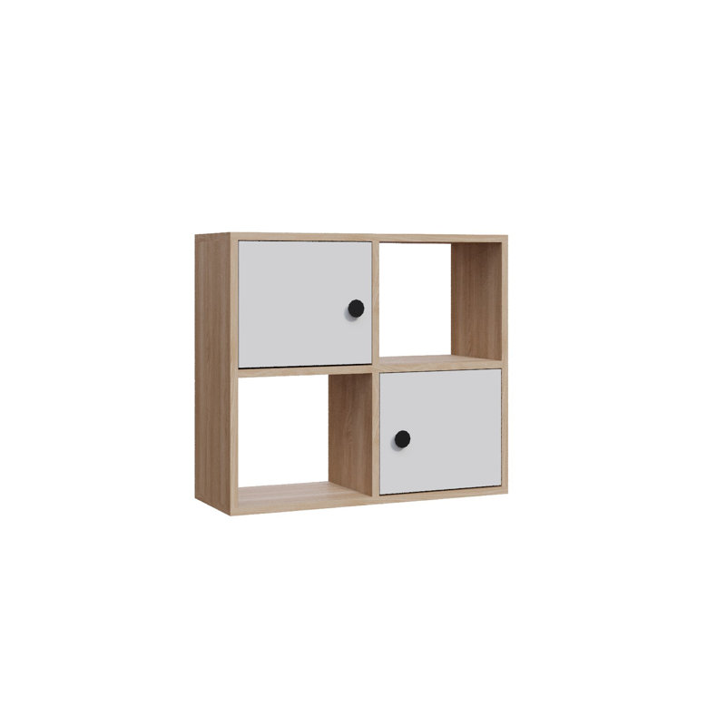 Tuttle 62.6cm H 72cm W Bookcase, Oak/White