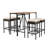 5-Piece Foldable Bar Height Outdoor Dining Set With Cushioned Stools