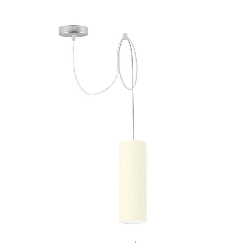 Konigstein 1 - Light Single;Cylinder Pendant, Beige, Chrome