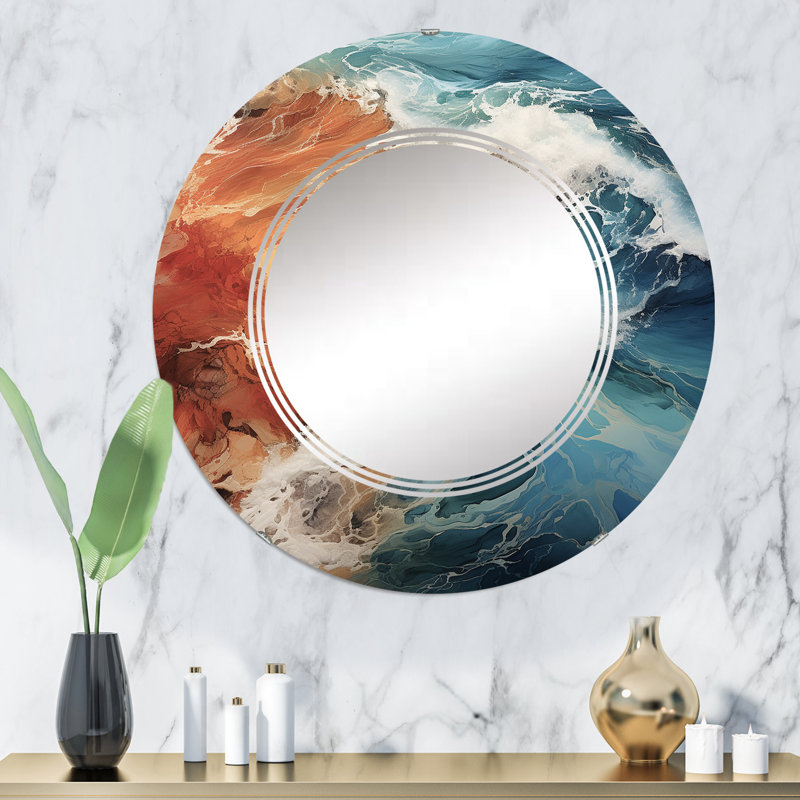 Bascobel - Miroir mural rond, 32 po x 32 po