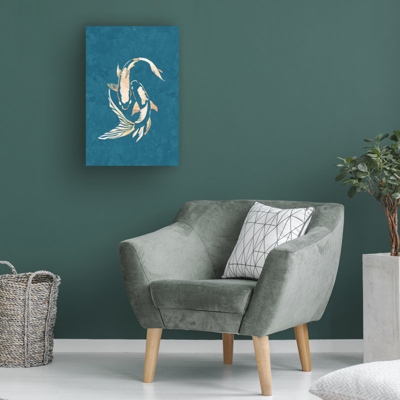 Poisson koi doré et bleu par Sarah Manovski