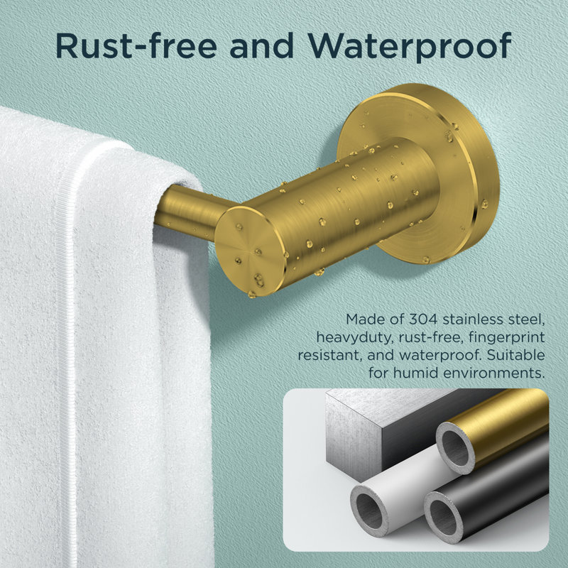 5 - Piece Bathroom Hardware Set, Brushed Gold