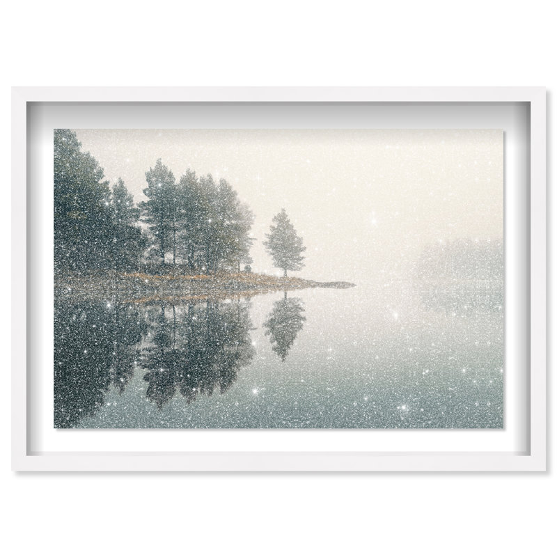 Morning Lake III Framed Graphic Art, 17.5" H x 25.5" W, White Shadowbox