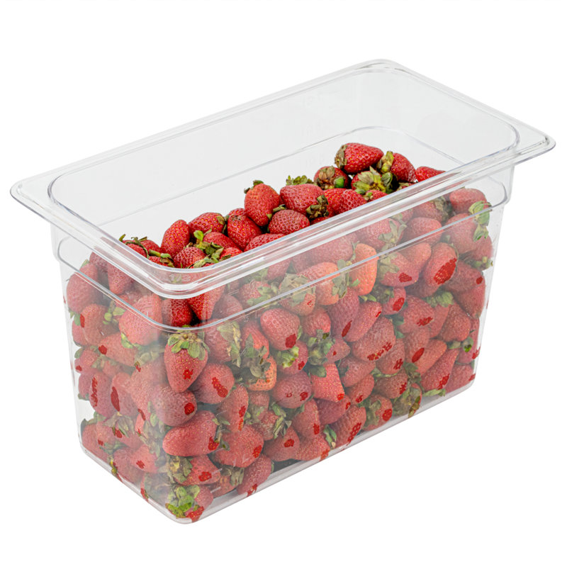 Récipient de rangement pour aliments 1/3 de taille restaurantware-met lux, 1 boîte de preuve profonde de 8 pouces - rectangulaire, mesures graduées, récipient de rangement en plastique transparent de qualité alimentaire, lavable à la vaisselle, couvercle vendu séparément