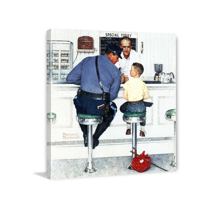 Norman Rockwell - Wrapped Canvas Painting, 45cm H x 45cm W x 2cm D