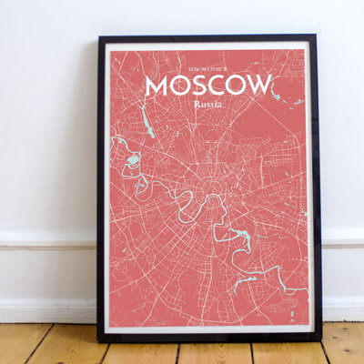 Moscow City Map - No Frame Print