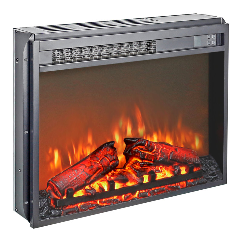 Foyer électrique encastrable 23 po - Chaufferette ultra mince avec bûche et flamme passionnée. Télécommande, minuterie, protection contre la surchauffe. 1400 W, 5000 / H, 11 réglages de température, 4 réglages de luminosité réglables. Pour la télévision