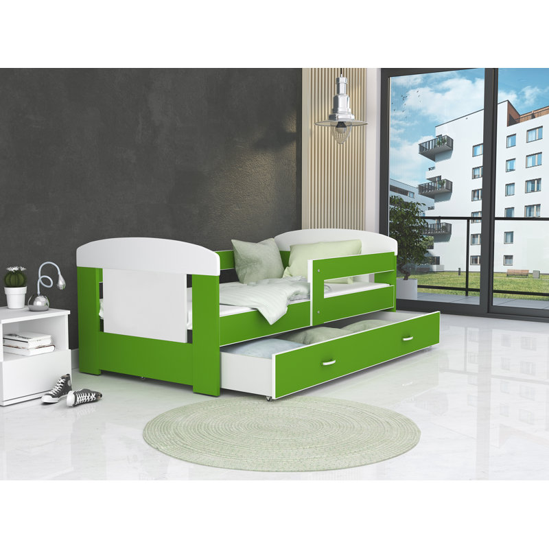 Pierre Cabin Bed with Storage Included, Green, European Toddler (80 x 160cm)