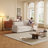 75" Small Loveseat Sofa,Cream White Comfy 2-Seater Sofa,Upholstered Couch For Small Spaces-1891478262