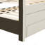 Lit plateforme tapissier simple avec lit gigogne et 3 tiroirs, tissu en lin (lit)-1717921294