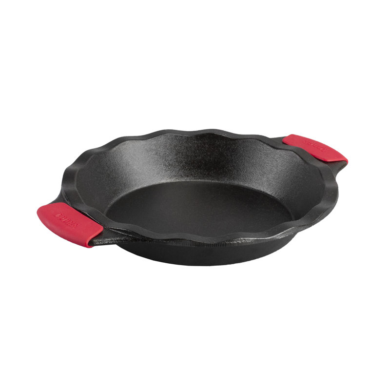 9" Cast Iron Pie Pan W/Silicone Grips