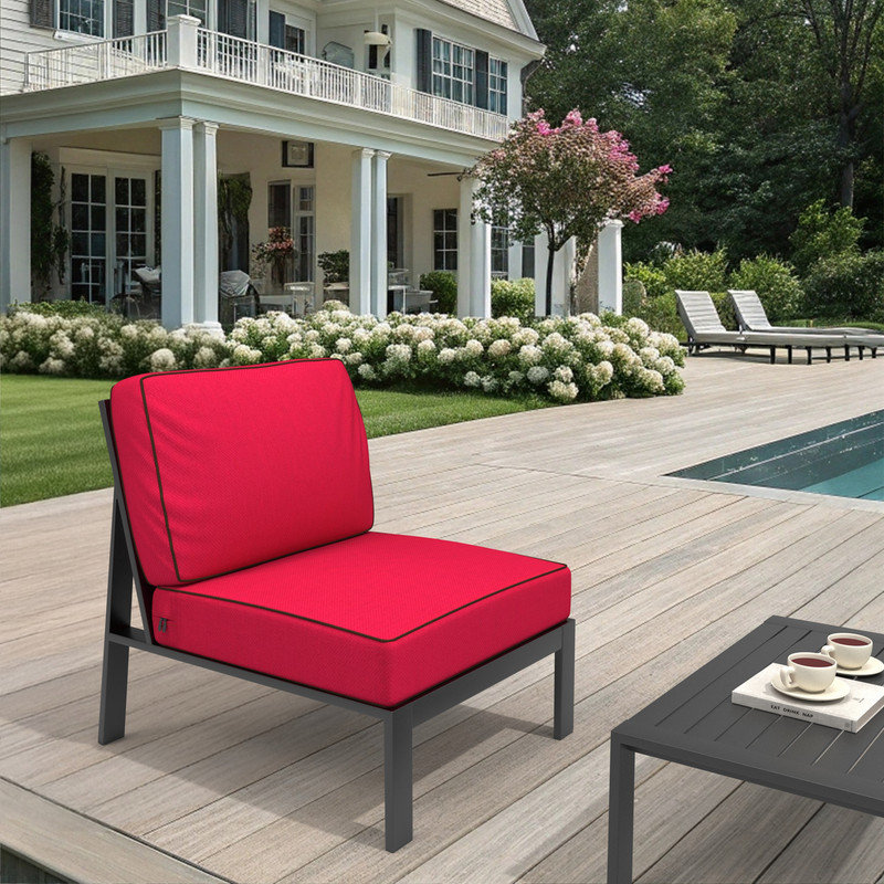 Coussin Sunbrella intérieur / extérieur à assise profonde, Rubis vedette