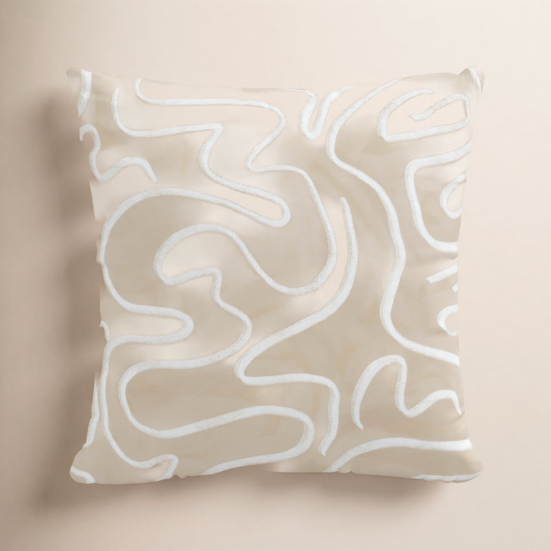 Miley Abstract Cotton Reversible Throw Pillow, Feathers
