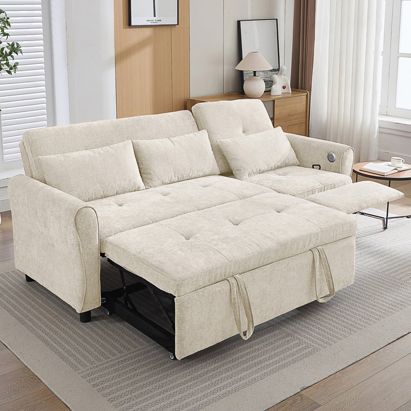82" Three-Seater Upholstered Sofa