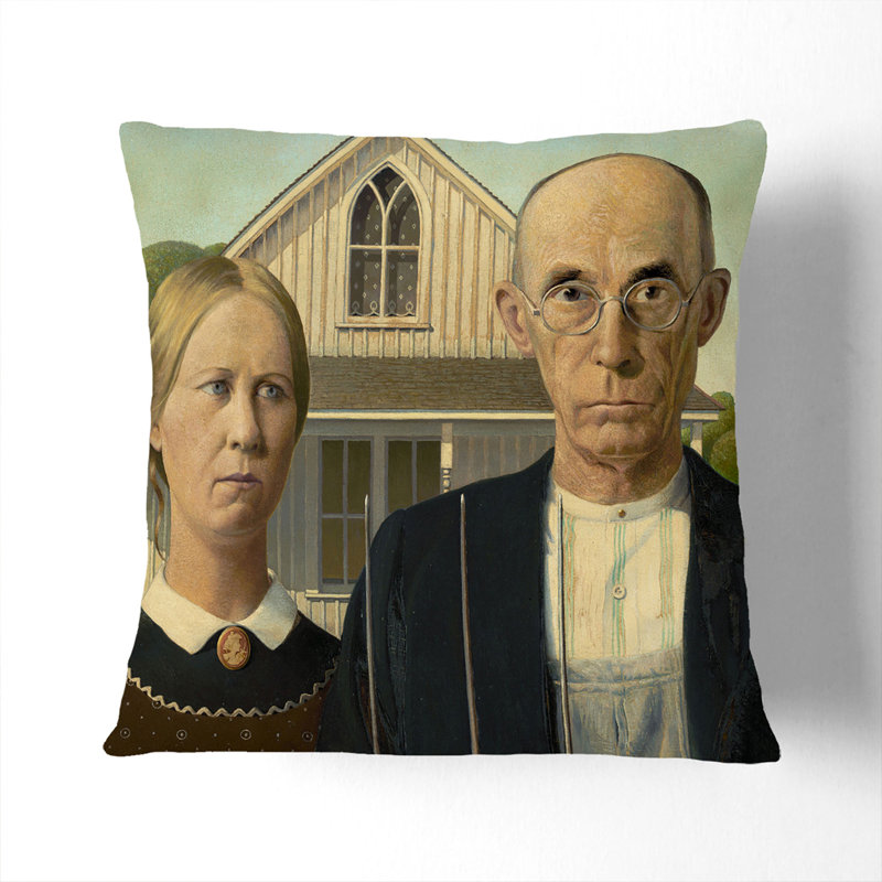 American Gothic Square Throw Cushion, 40cm H x 40cm W x 15cm D