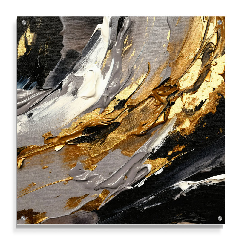 Mystery Awakening VI - Art mural abstrait en acrylique, H 16 po x l 16 po