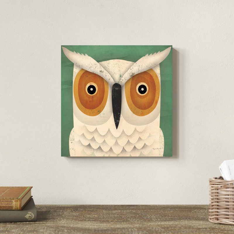 Hibou blanc, H 12 po x l 12 po