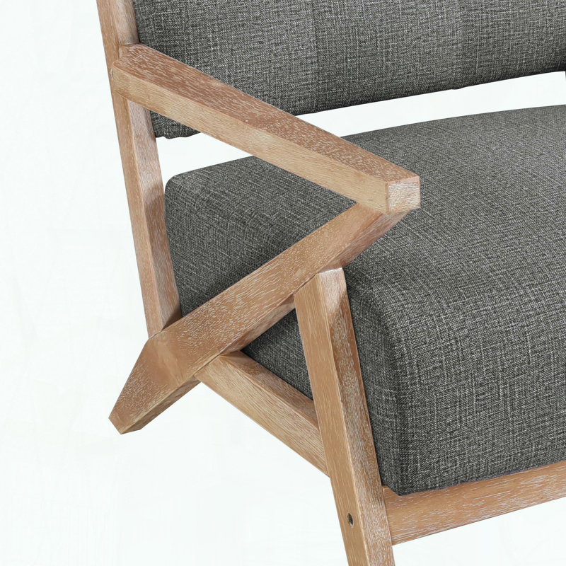 Fauteuil d'appoint capitonné avec finition noyer antique, Dark Grey