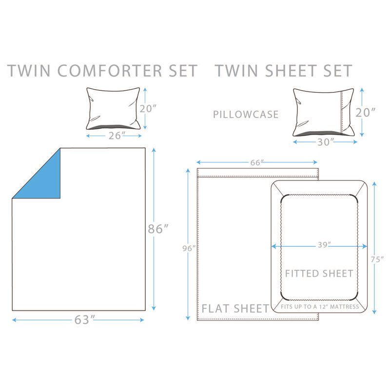  Polyester Comforter Set, Twin Comforter + 4 Additional Pieces