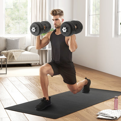 Ensemble de 2 haltères réglables de 33 lb pour la forme physique, noir