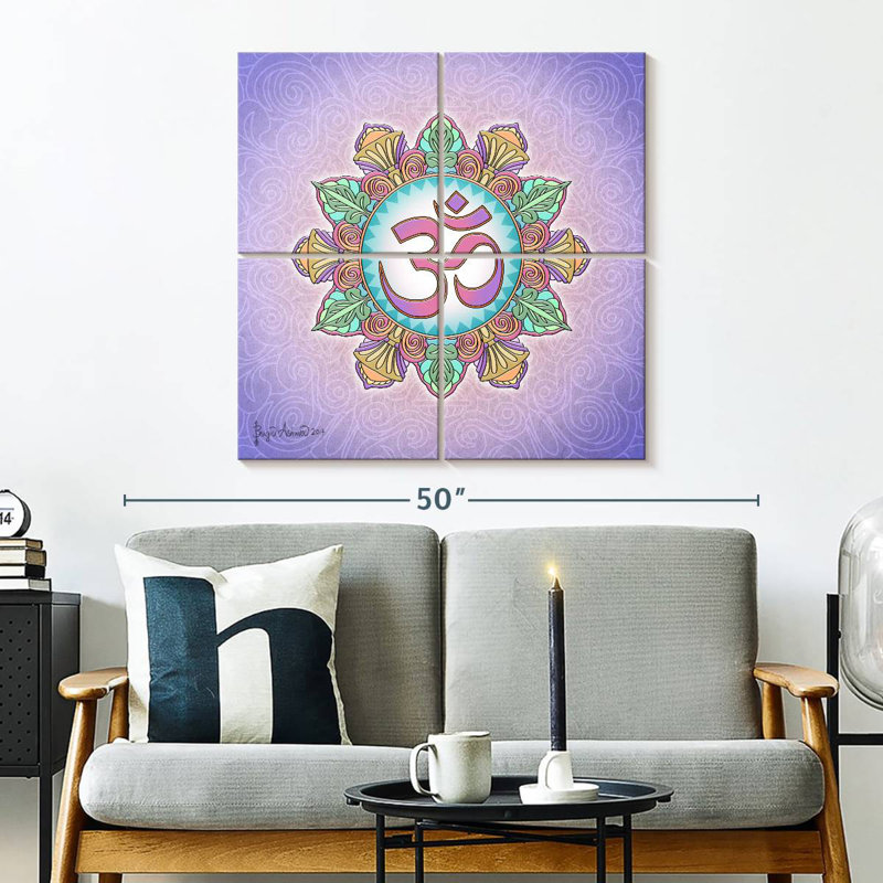 Adella pastel Om Mandala, H 32 po x l 32 po