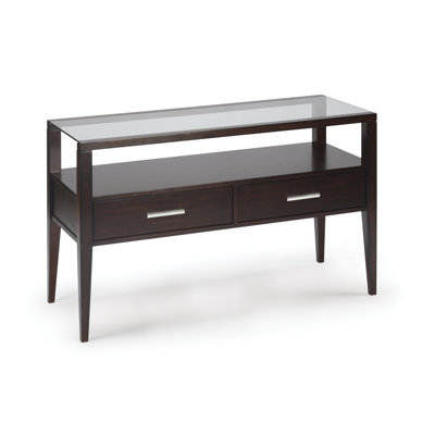 Baker 46'' Glass Top Console Table