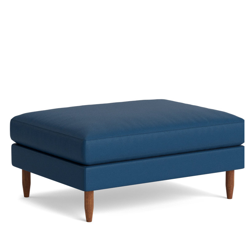 Skinny Fat Ottoman, Leather - Deep Blue