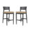 Tabourets de bar d'extérieur modernes de 2 pièces, chaise de bar de patio en aluminium avec dossier ergonomique, pieds fuselés, repose-pieds, noir Ember, coussin Sunbrella, résistant aux intempéries, pour jardin, bord de piscine et îlot de cuisine