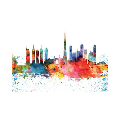 Dubai Skyline - Wrapped Canvas Painting