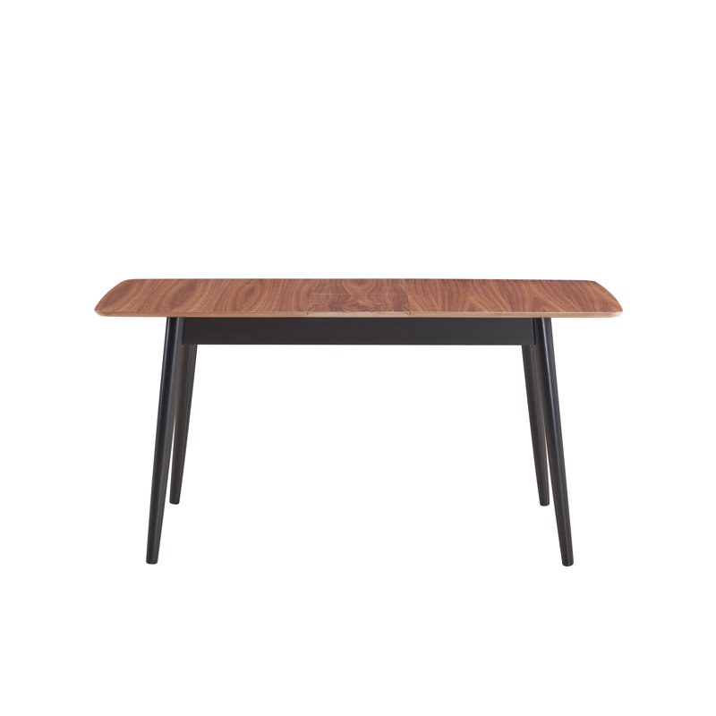 Spacious Rectangular Tabletop - Natural And Black Finish Options Table Base For Dining Purposes